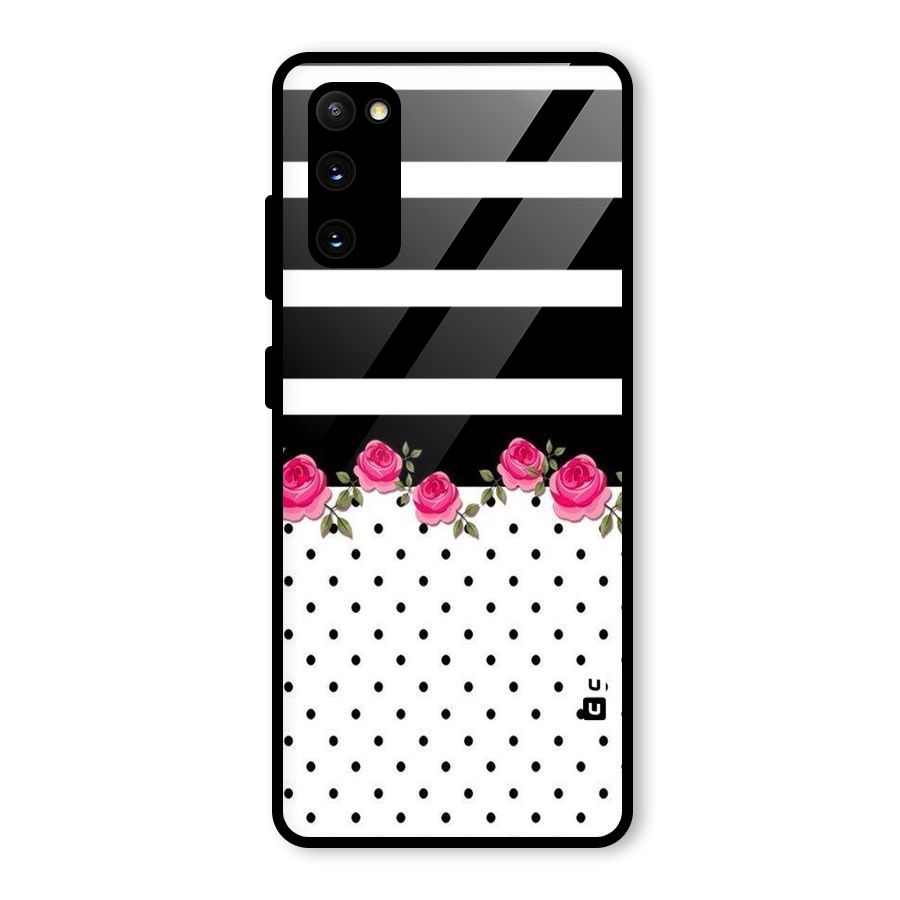 Dots Roses Stripes Glass Back Case for Galaxy S20 FE 5G