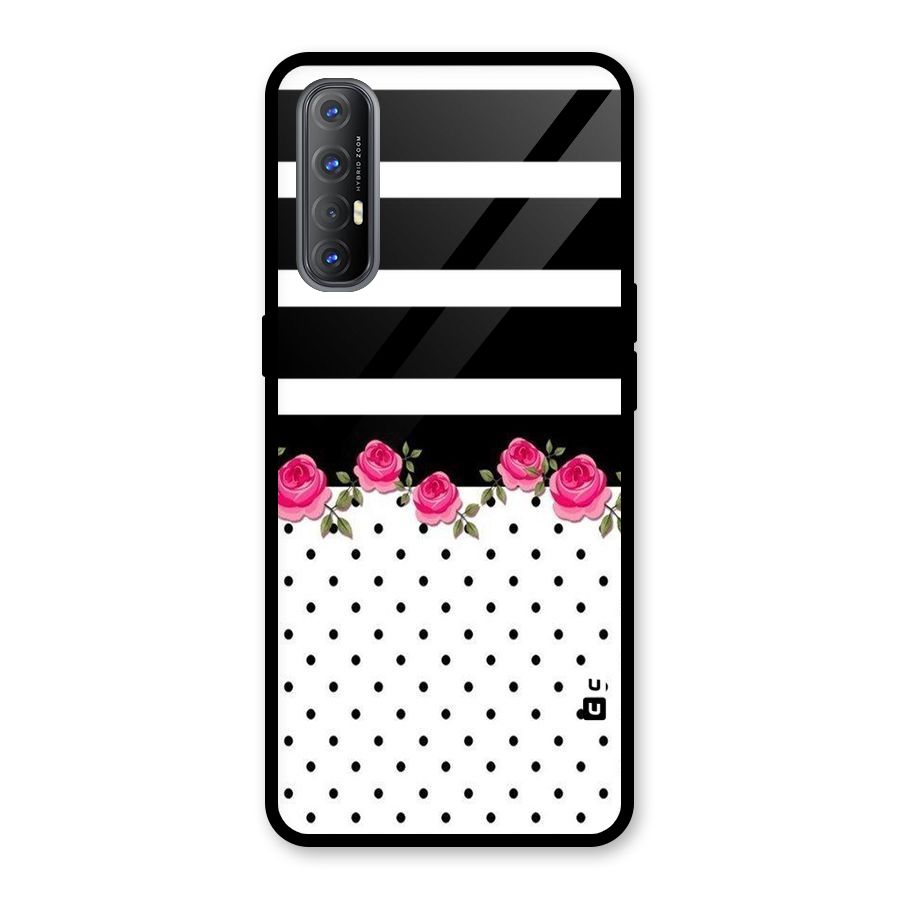 Dots Roses Stripes Glass Back Case for Oppo Reno3 Pro
