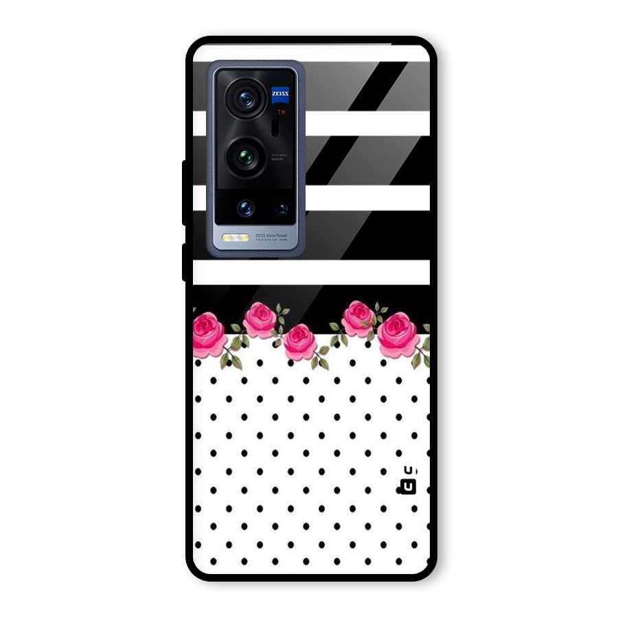 Dots Roses Stripes Glass Back Case for Vivo X60 Pro Plus