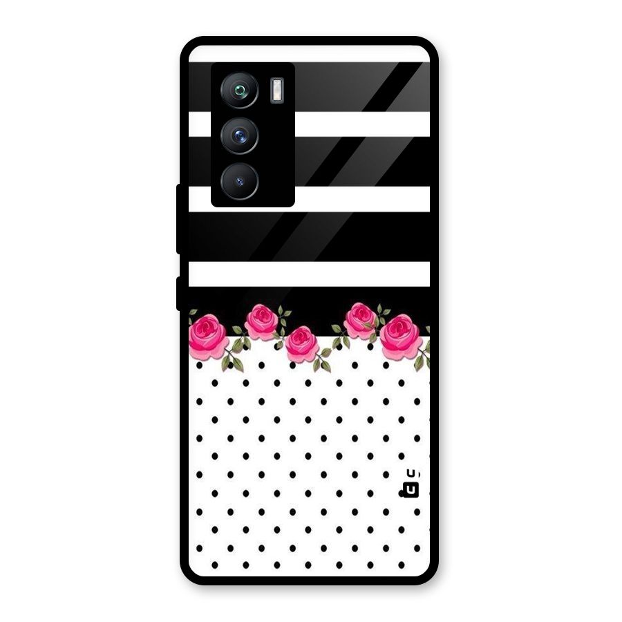 Dots Roses Stripes Glass Back Case for Vivo iQOO 9 SE