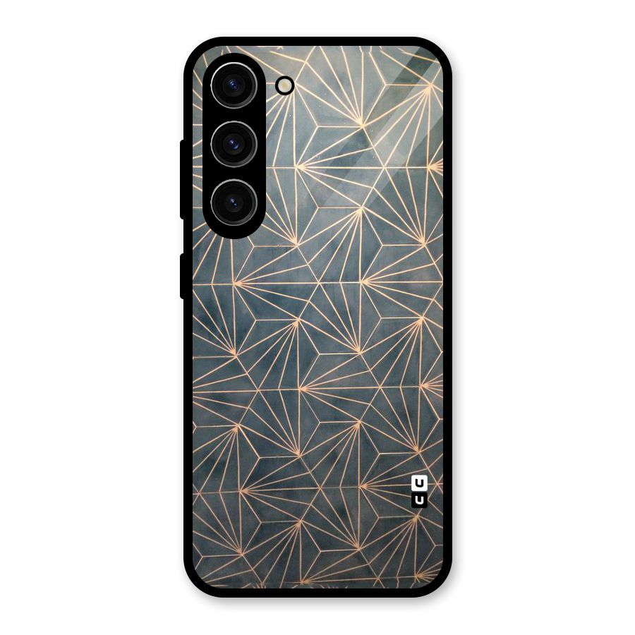 Dotted Lines Pattern Glass Back Case for Galaxy S23