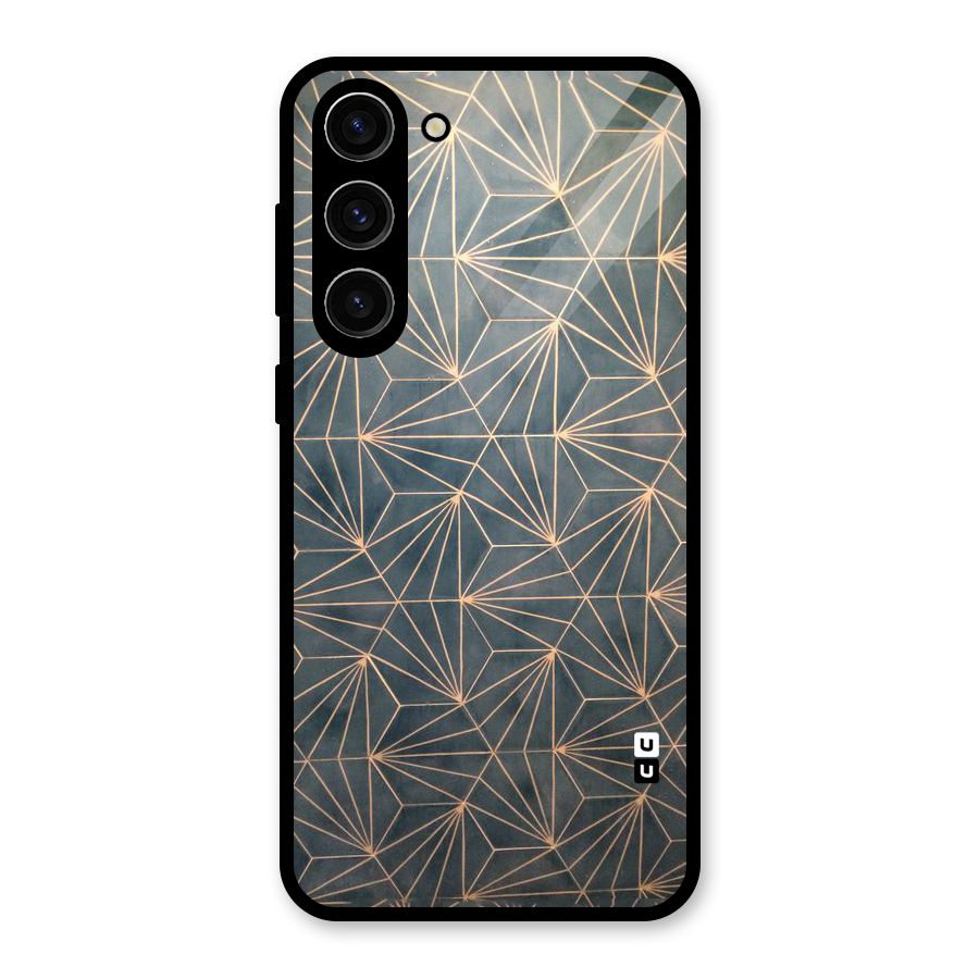 Dotted Lines Pattern Glass Back Case for Galaxy S23 Plus