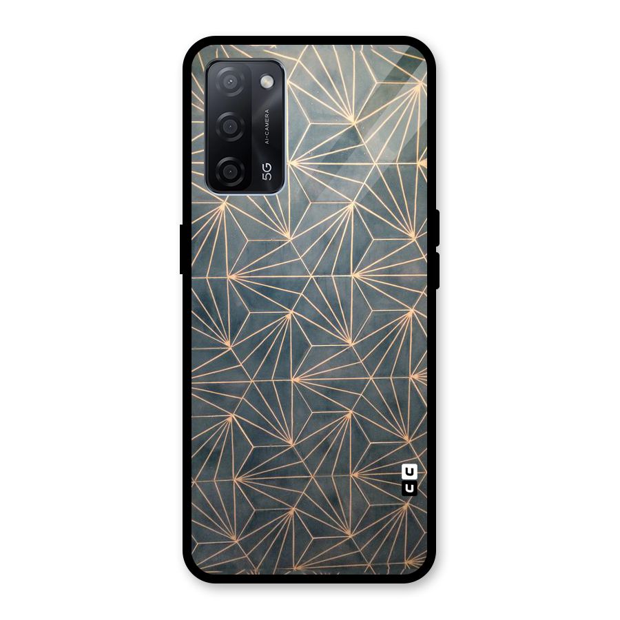 Dotted Lines Pattern Glass Back Case for Oppo A53s 5G