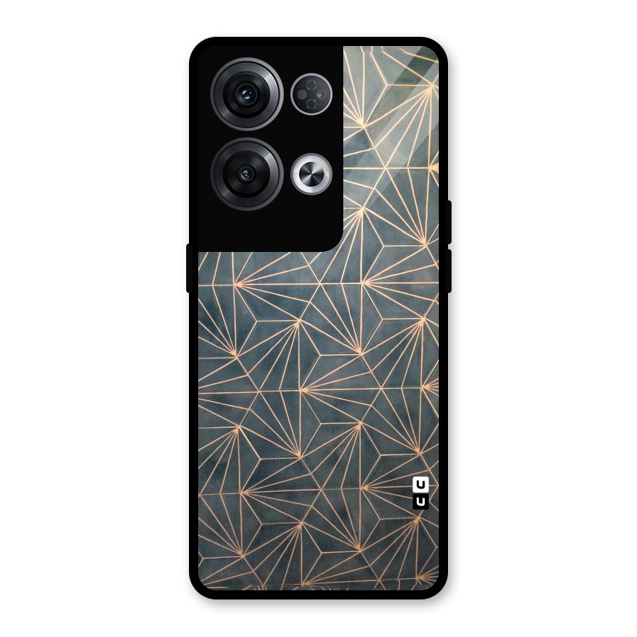 Dotted Lines Pattern Glass Back Case for Oppo Reno8 Pro 5G