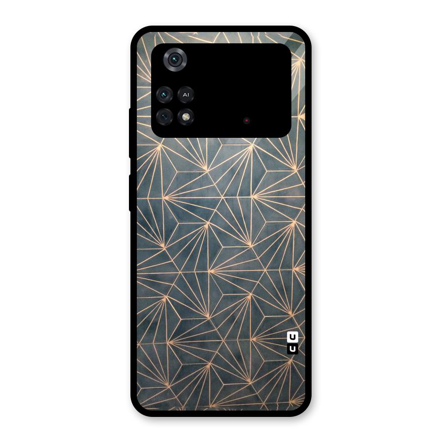 Dotted Lines Pattern Glass Back Case for Poco M4 Pro 4G