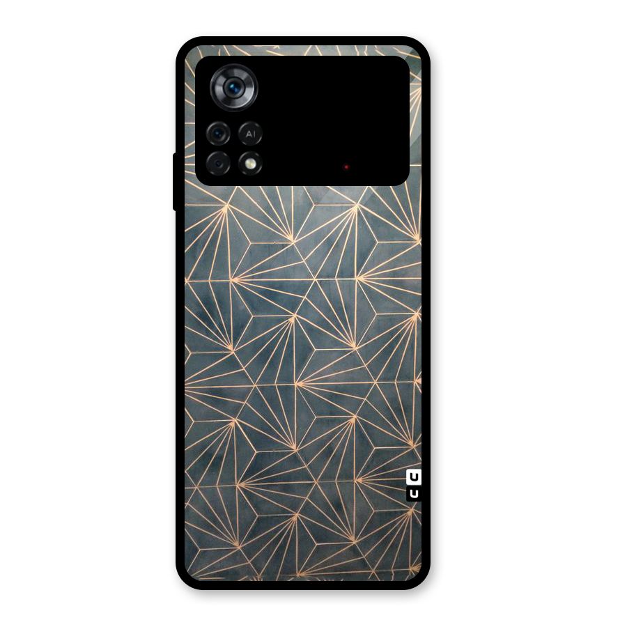 Dotted Lines Pattern Glass Back Case for Poco X4 Pro 5G