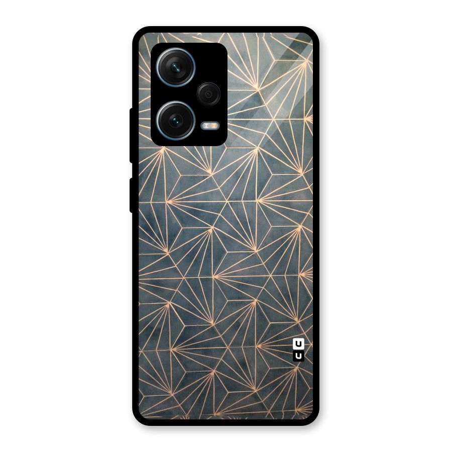 Dotted Lines Pattern Glass Back Case for Redmi Note 12 Pro Plus 5G