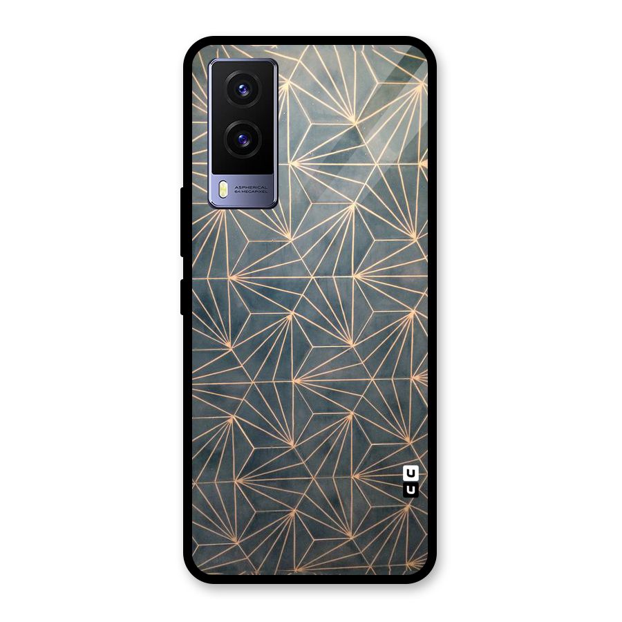 Dotted Lines Pattern Glass Back Case for Vivo V21e 5G