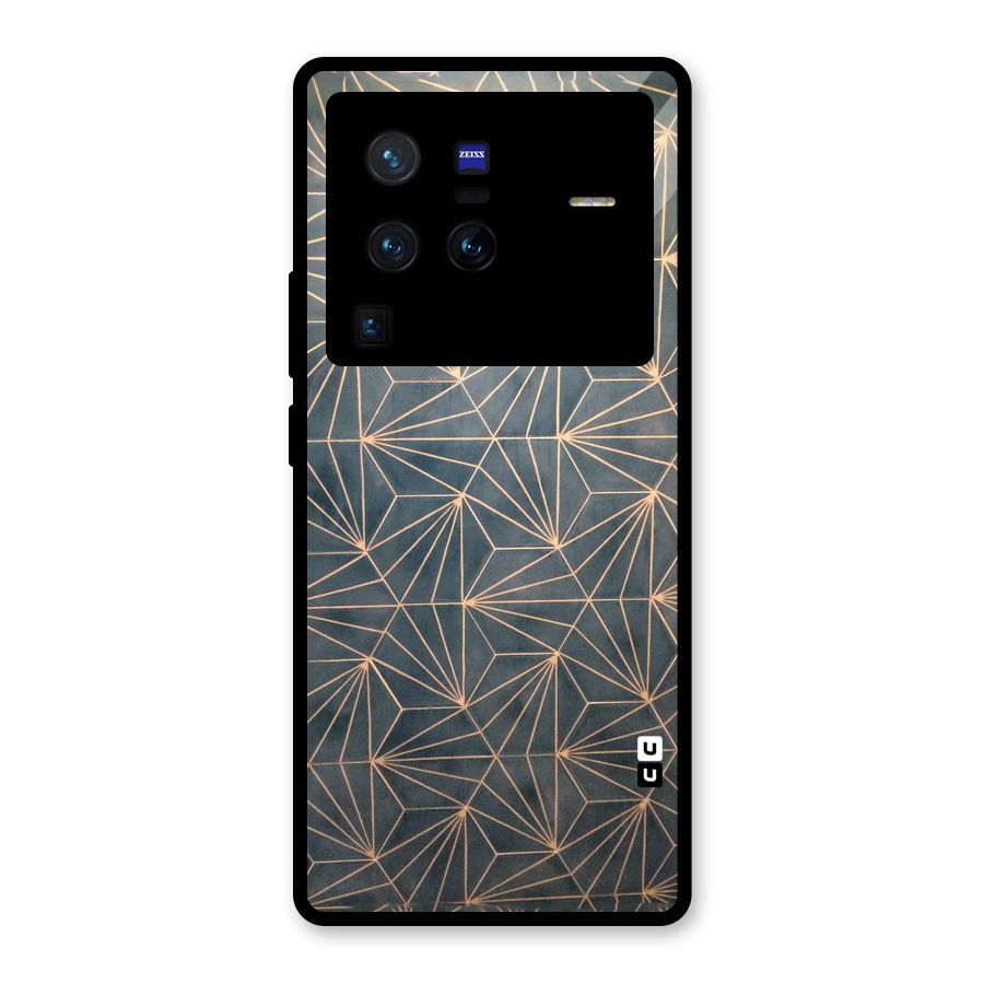 Dotted Lines Pattern Glass Back Case for Vivo X80 Pro