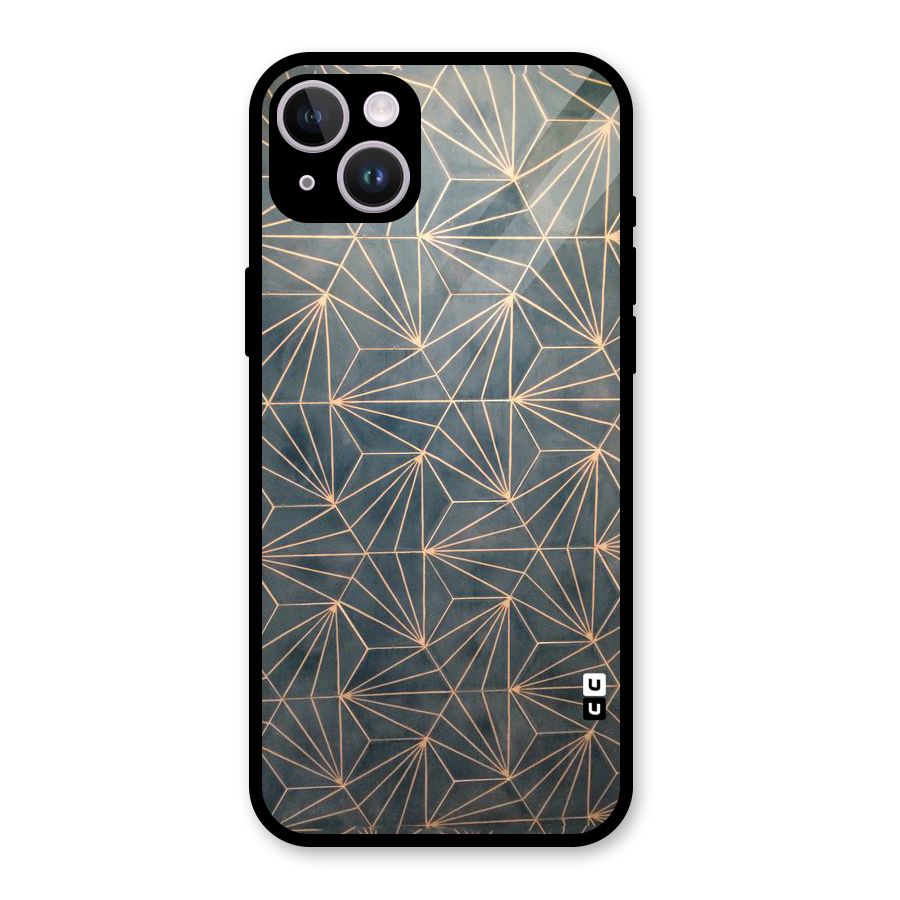 Dotted Lines Pattern Glass Back Case for iPhone 14 Plus