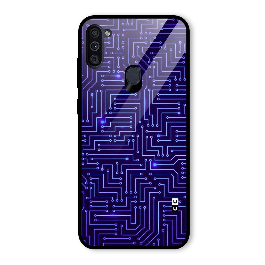 Dotting Lines Glass Back Case for Galaxy M11