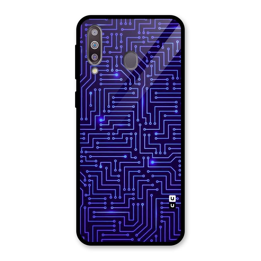 Dotting Lines Glass Back Case for Galaxy M30