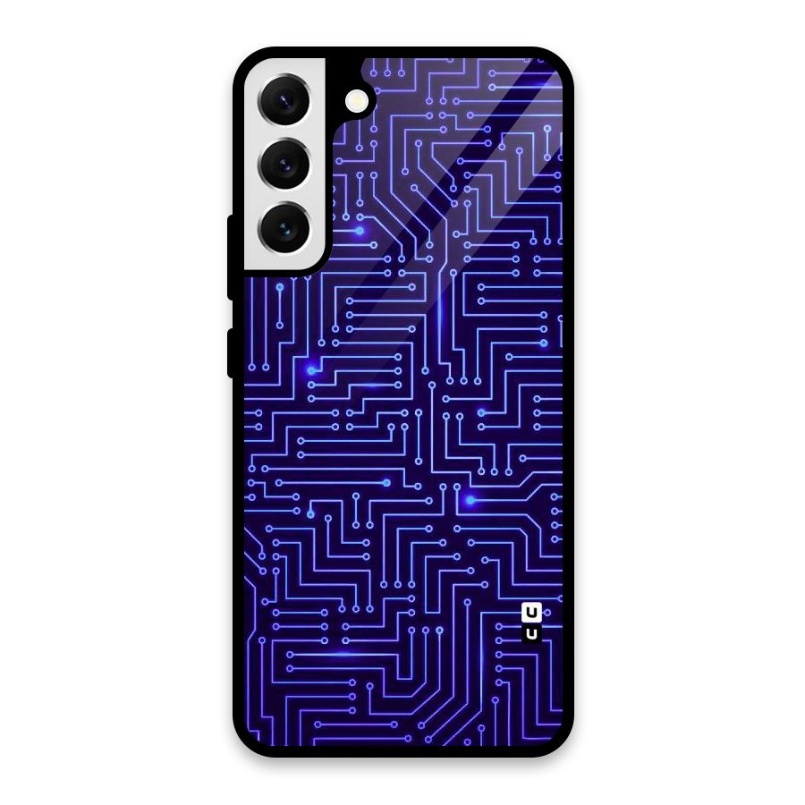 Dotting Lines Glass Back Case for Galaxy S22 Plus 5G