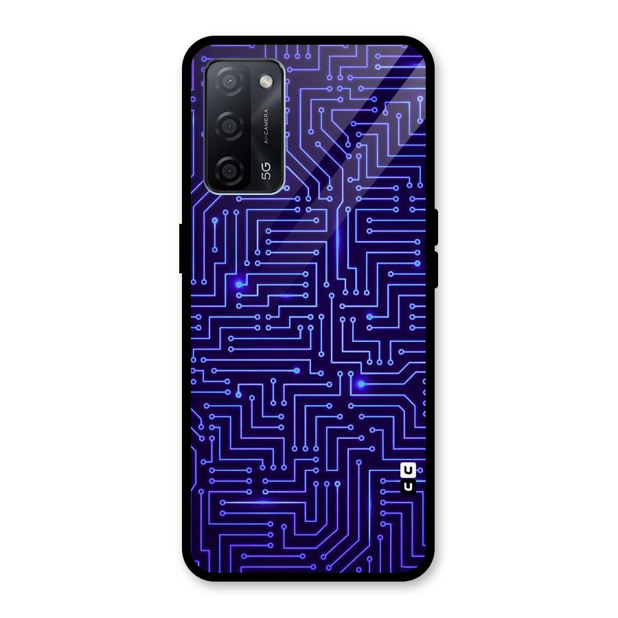 Dotting Lines Glass Back Case for Oppo A53s 5G