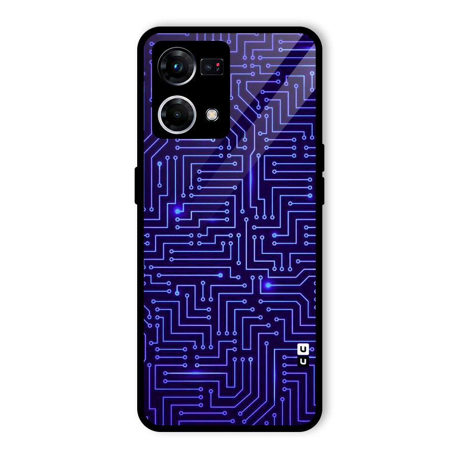 Dotting Lines Glass Back Case for Oppo F21 Pro 4G