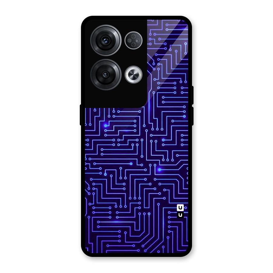 Dotting Lines Glass Back Case for Oppo Reno8 Pro 5G