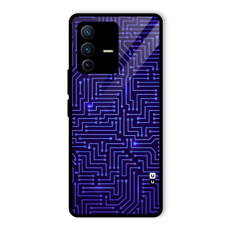 Dotting Lines Glass Back Case for Vivo V23 Pro