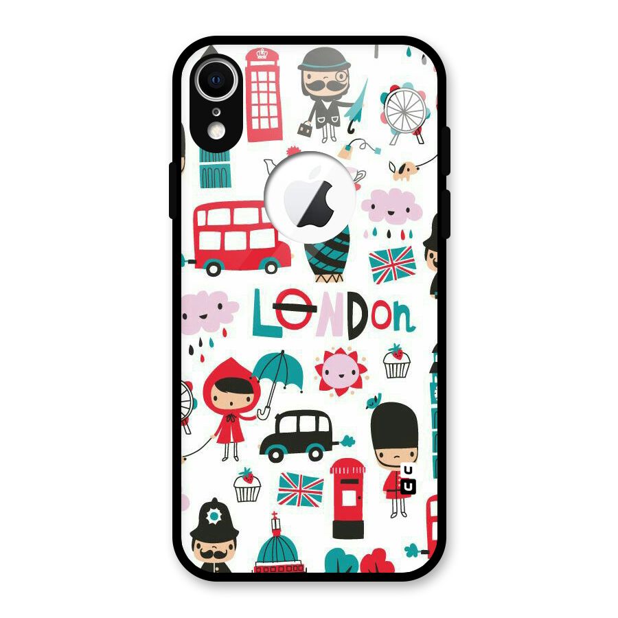 Double Decker Glass Back Case for iPhone XR Logo Cut
