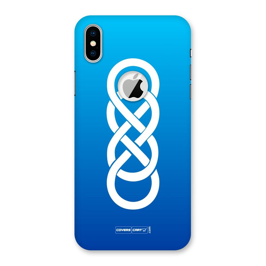 Double Infinity Blue Back Case for iPhone X Logo Cut