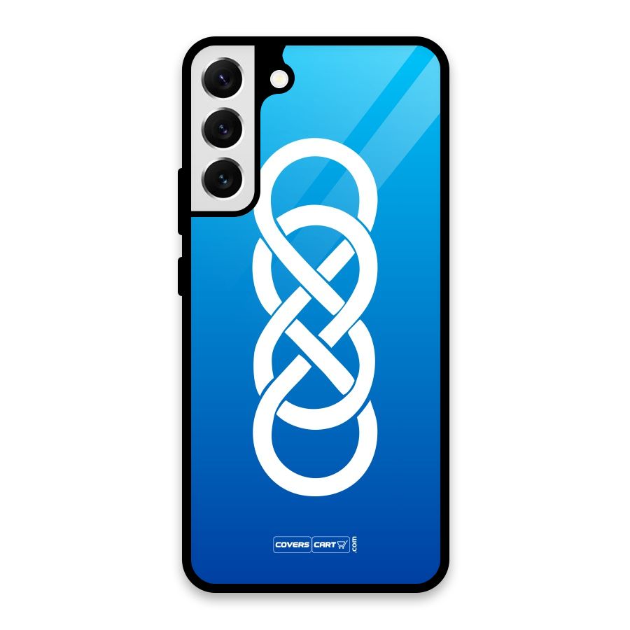 Double Infinity Blue Glass Back Case for Galaxy S22 Plus 5G