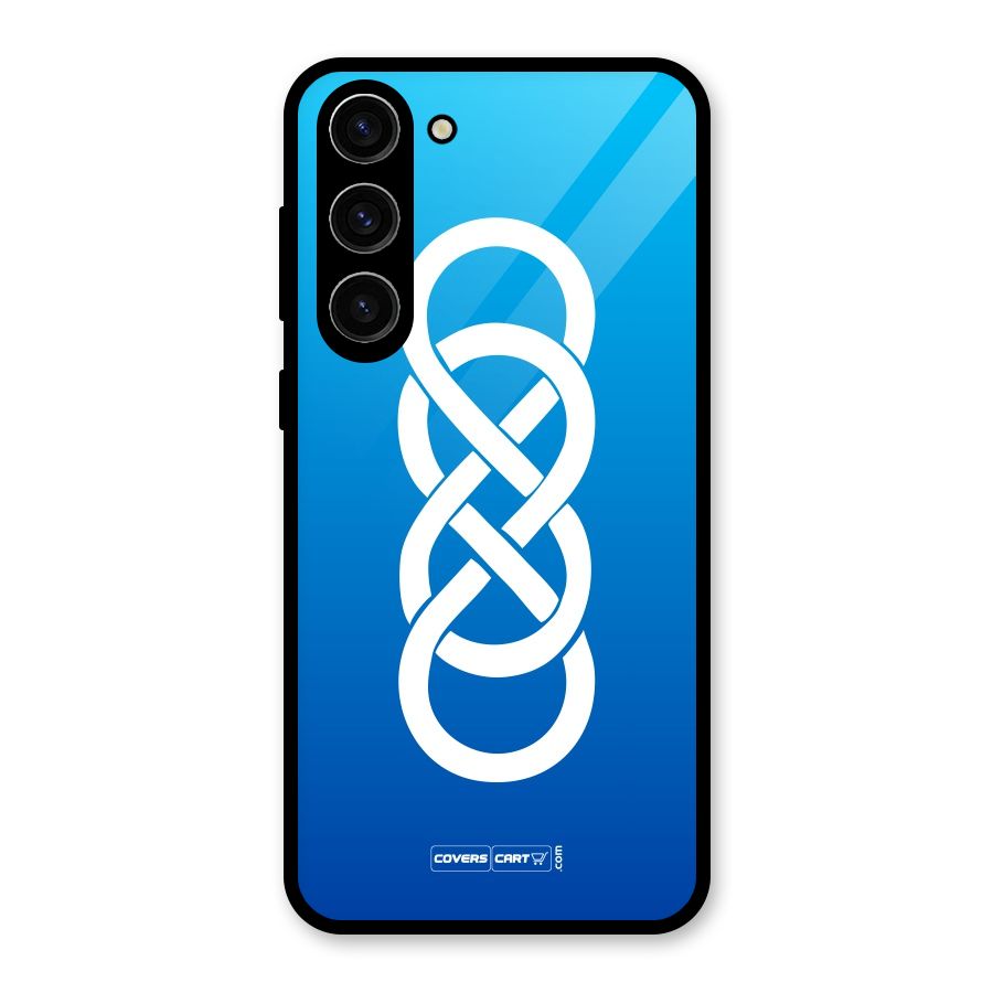 Double Infinity Blue Glass Back Case for Galaxy S23 Plus