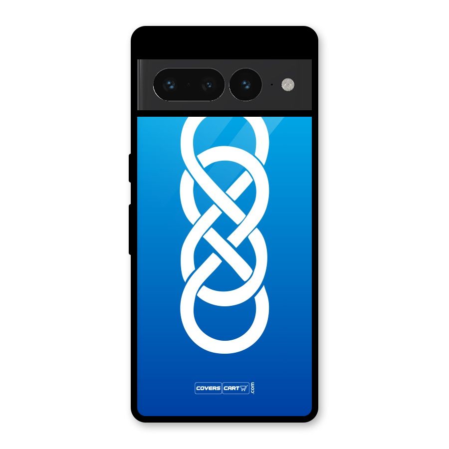 Double Infinity Blue Glass Back Case for Google Pixel 7 Pro