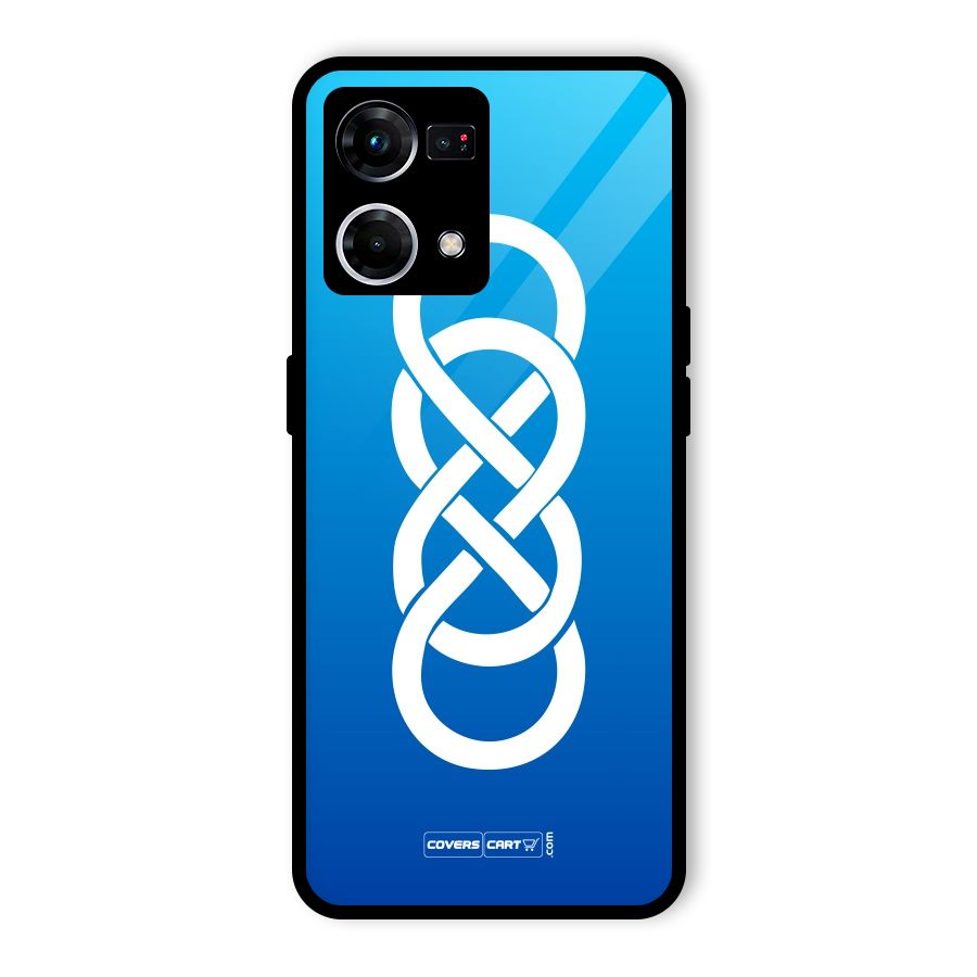 Double Infinity Blue Glass Back Case for Oppo F21 Pro 4G