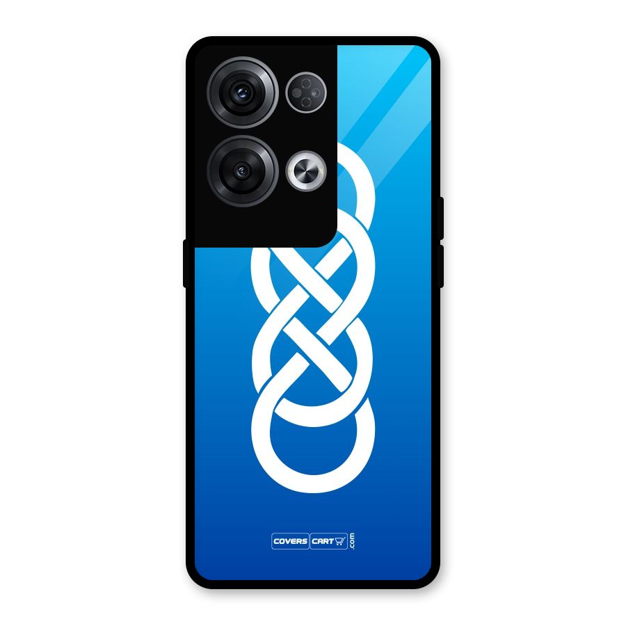 Double Infinity Blue Glass Back Case for Oppo Reno8 Pro 5G