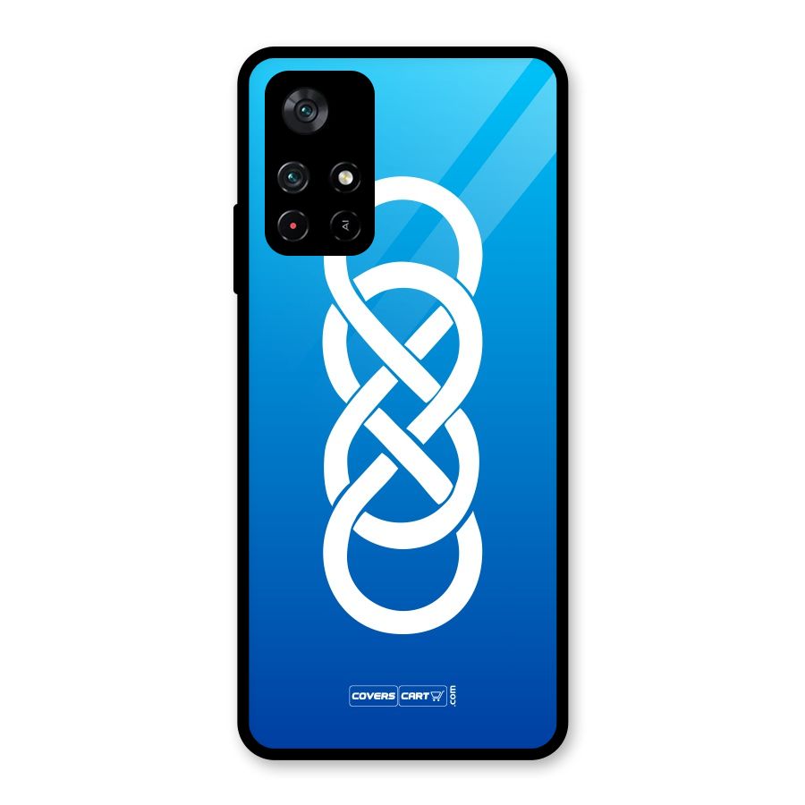 Double Infinity Blue Glass Back Case for Poco M4 Pro 5G