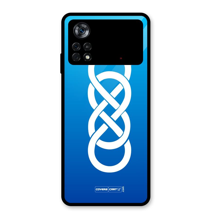 Double Infinity Blue Glass Back Case for Poco X4 Pro 5G