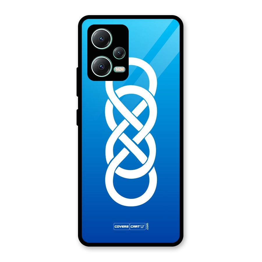 Double Infinity Blue Glass Back Case for Redmi Note 12 5G