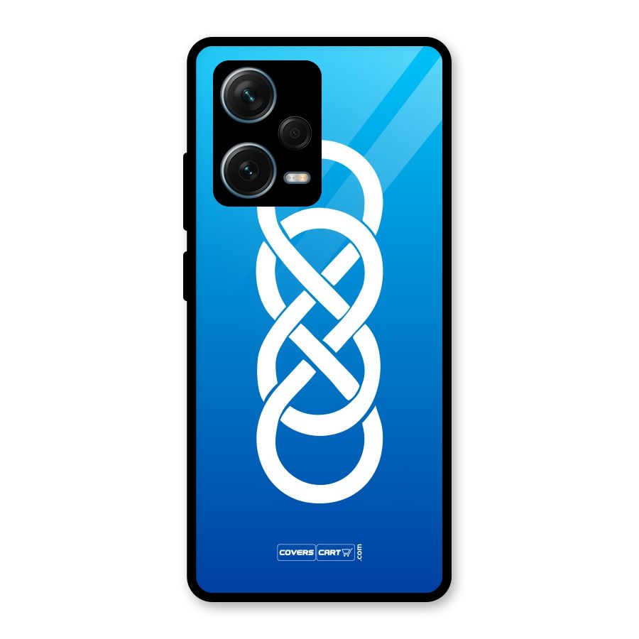 Double Infinity Blue Glass Back Case for Redmi Note 12 Pro Plus 5G