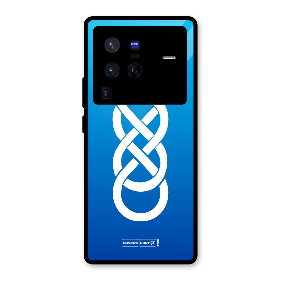Double Infinity Blue Glass Back Case for Vivo X80 Pro