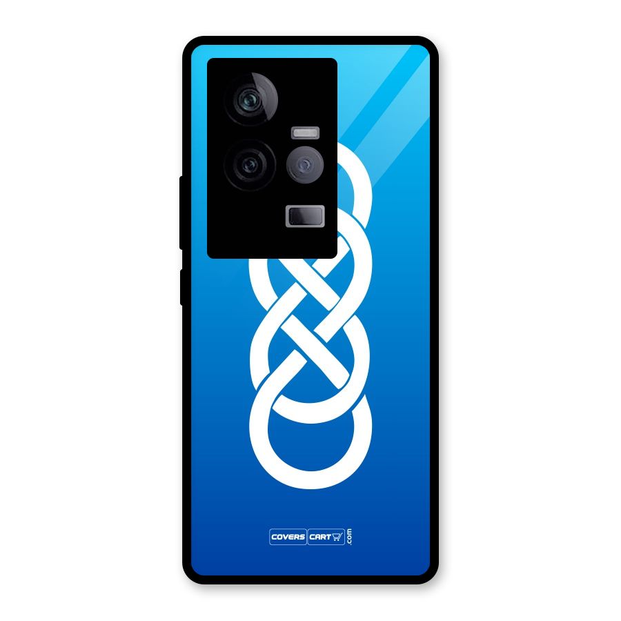 Double Infinity Blue Glass Back Case for Vivo iQOO 11 5G