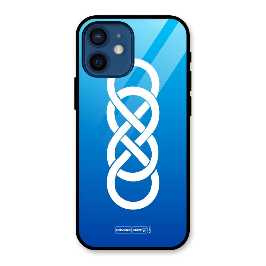 Double Infinity Blue Glass Back Case for iPhone 12 Mini