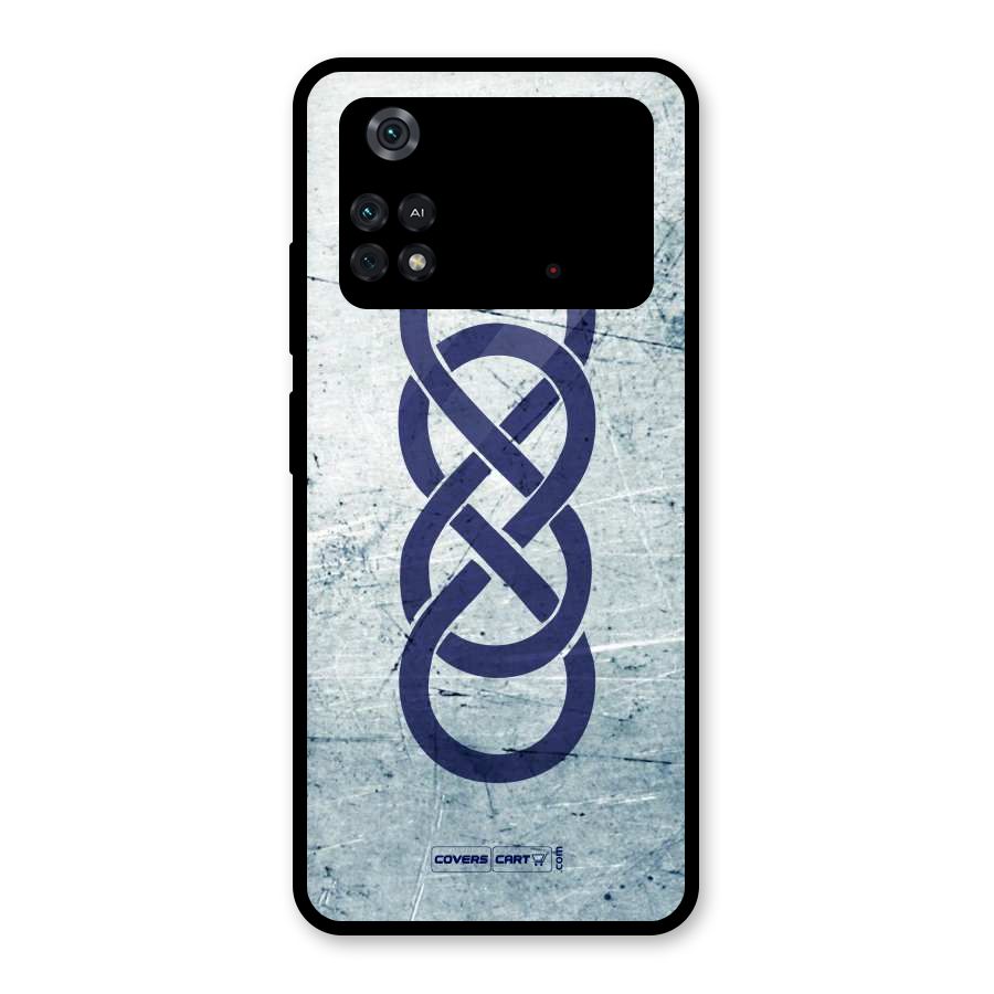Double Infinity Rough Glass Back Case for Poco M4 Pro 4G