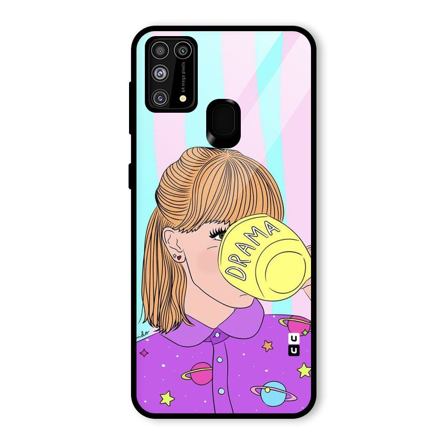 Drama Cup Glass Back Case for Galaxy M31