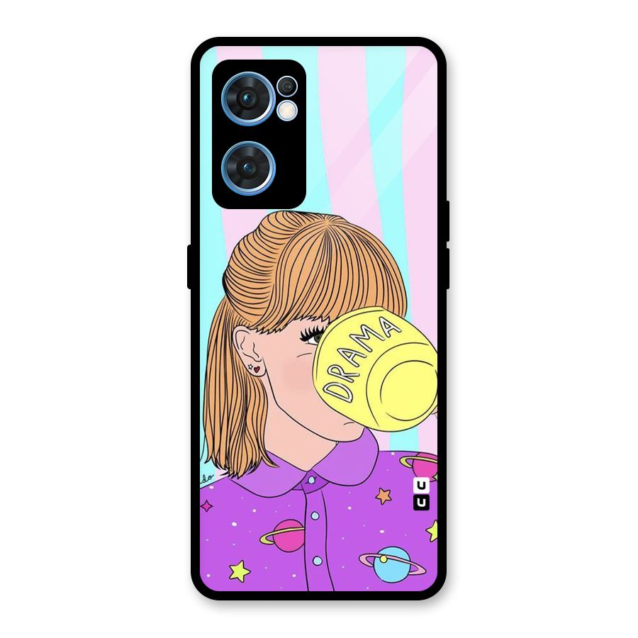 Drama Cup Glass Back Case for Oppo Reno7 5G