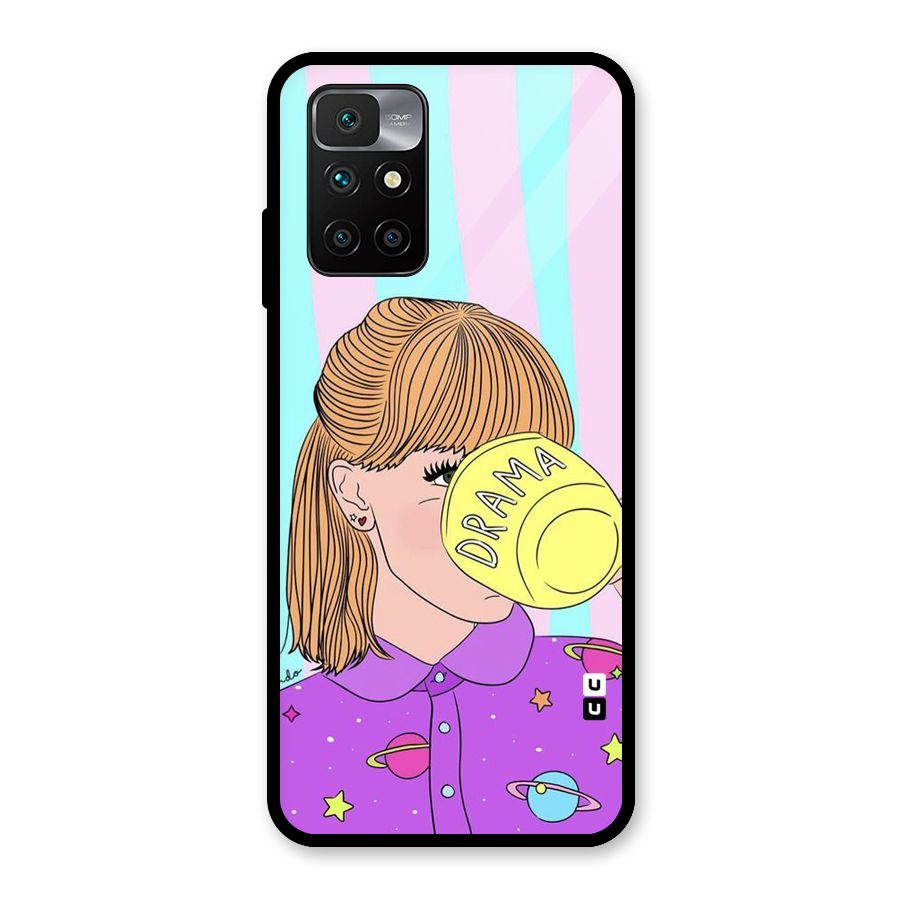 Drama Cup Glass Back Case for Redmi 10 Prime