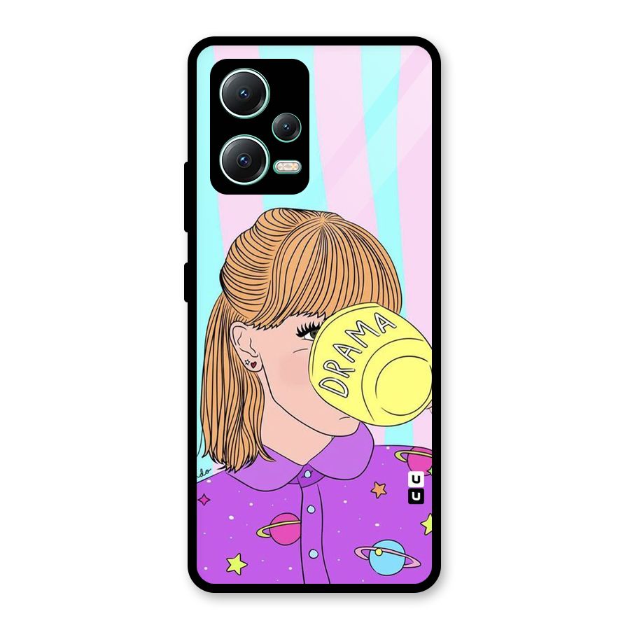 Drama Cup Glass Back Case for Redmi Note 12 5G