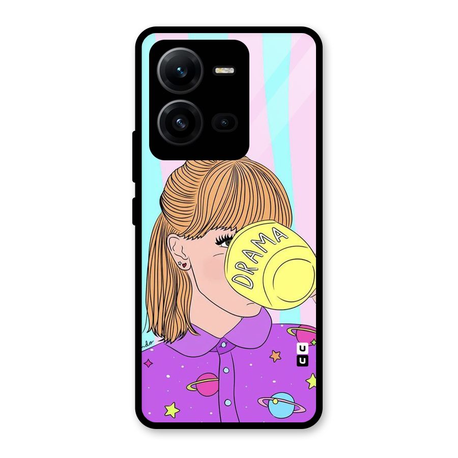 Drama Cup Glass Back Case for Vivo V25