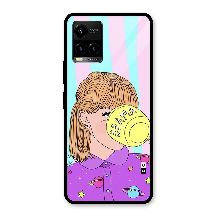 Drama Cup Glass Back Case for Vivo Y21T