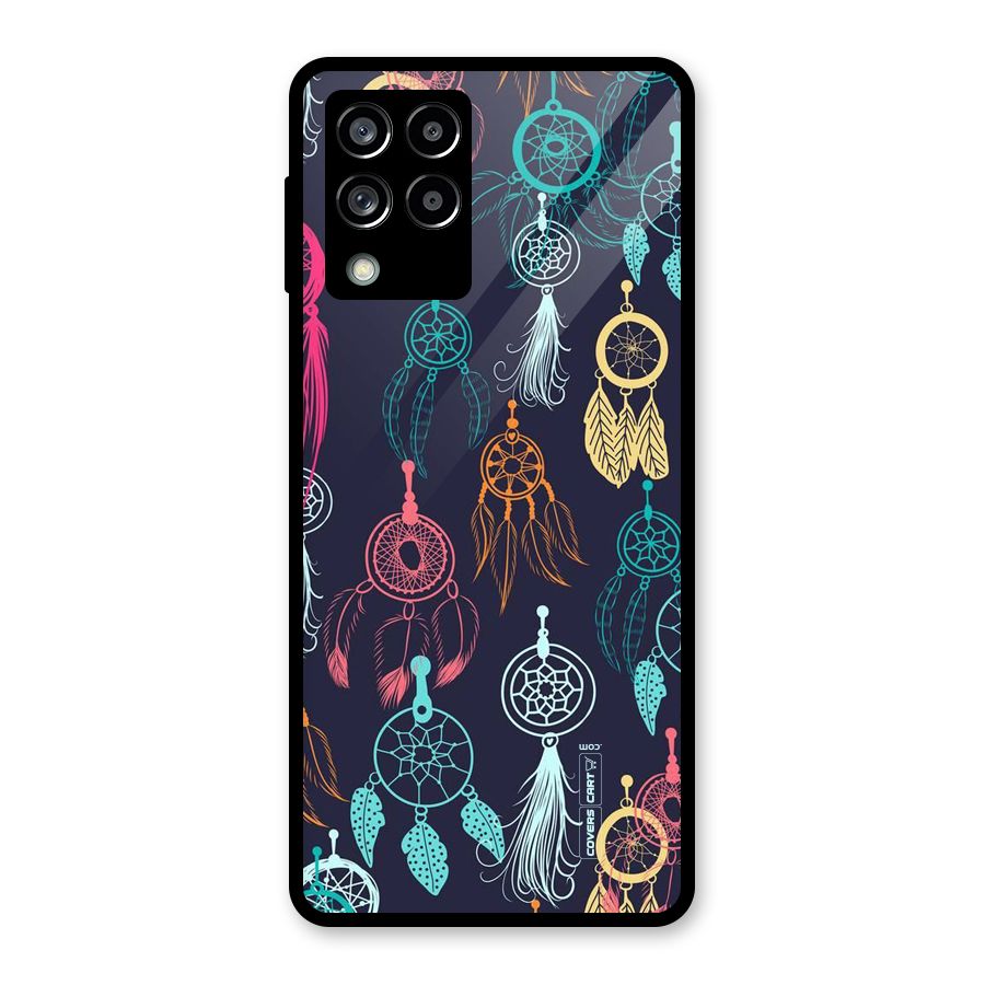 Dream Catcher Pattern Glass Back Case for Galaxy M53 5G