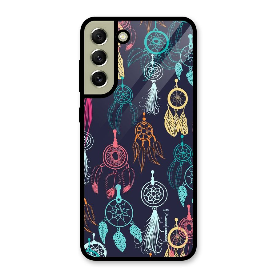 Dream Catcher Pattern Glass Back Case for Galaxy S21 FE 5G
