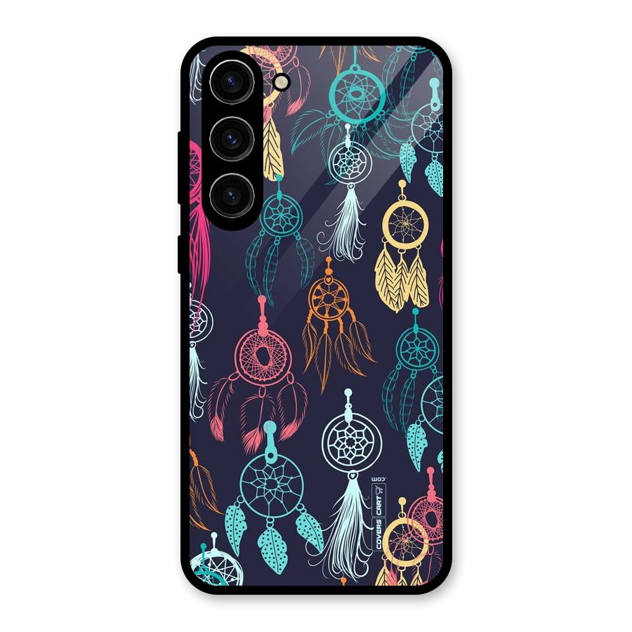 Dream Catcher Pattern Glass Back Case for Galaxy S23 Plus