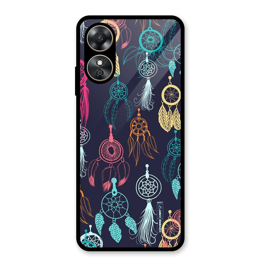 Dream Catcher Pattern Glass Back Case for Oppo A17