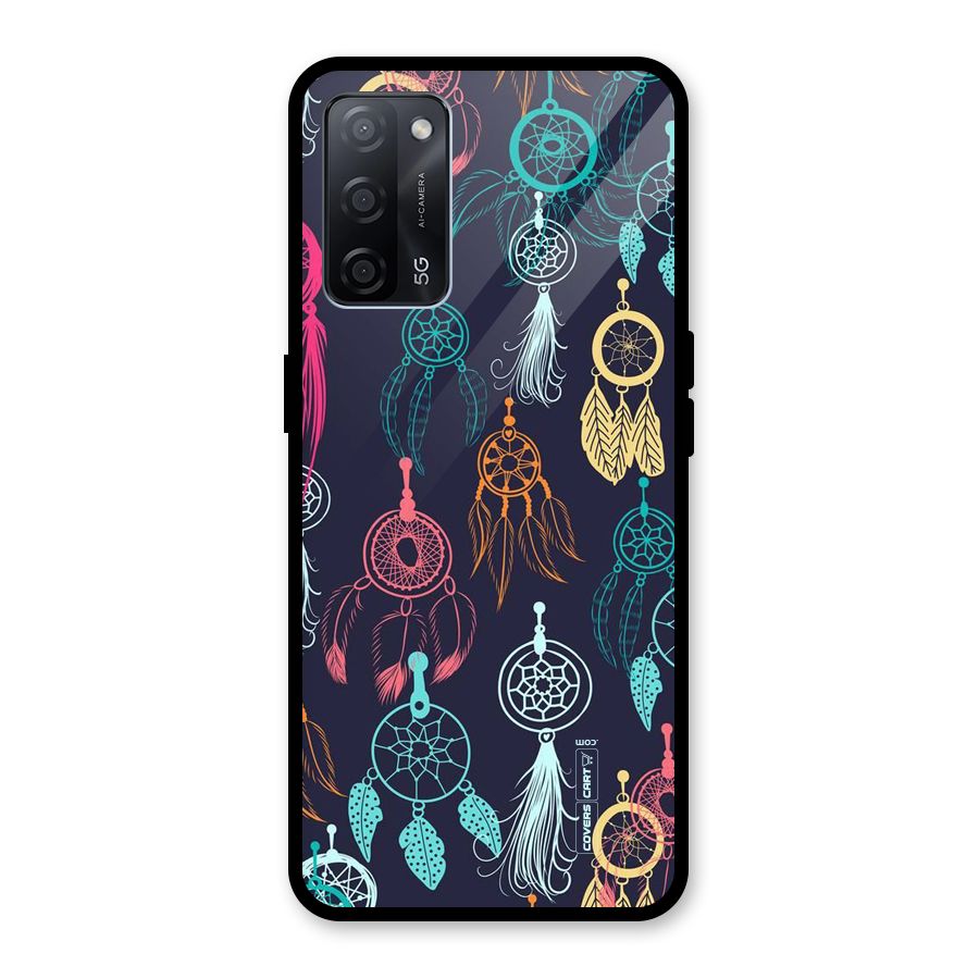 Dream Catcher Pattern Glass Back Case for Oppo A53s 5G