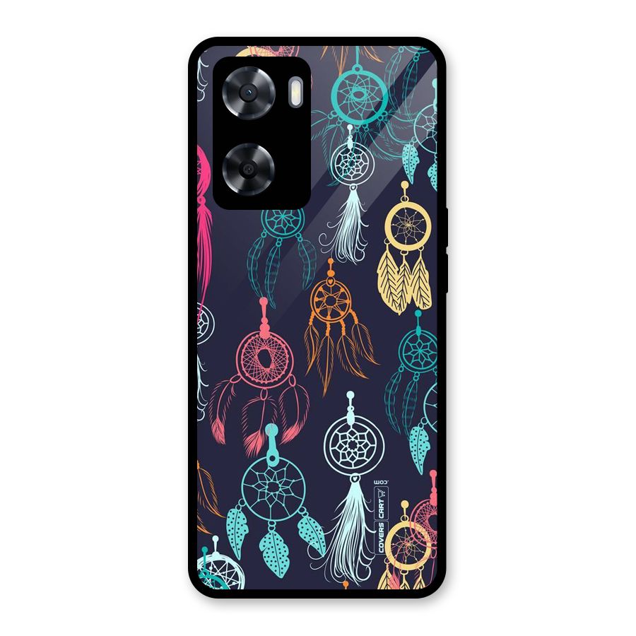 Dream Catcher Pattern Glass Back Case for Oppo A57 2022