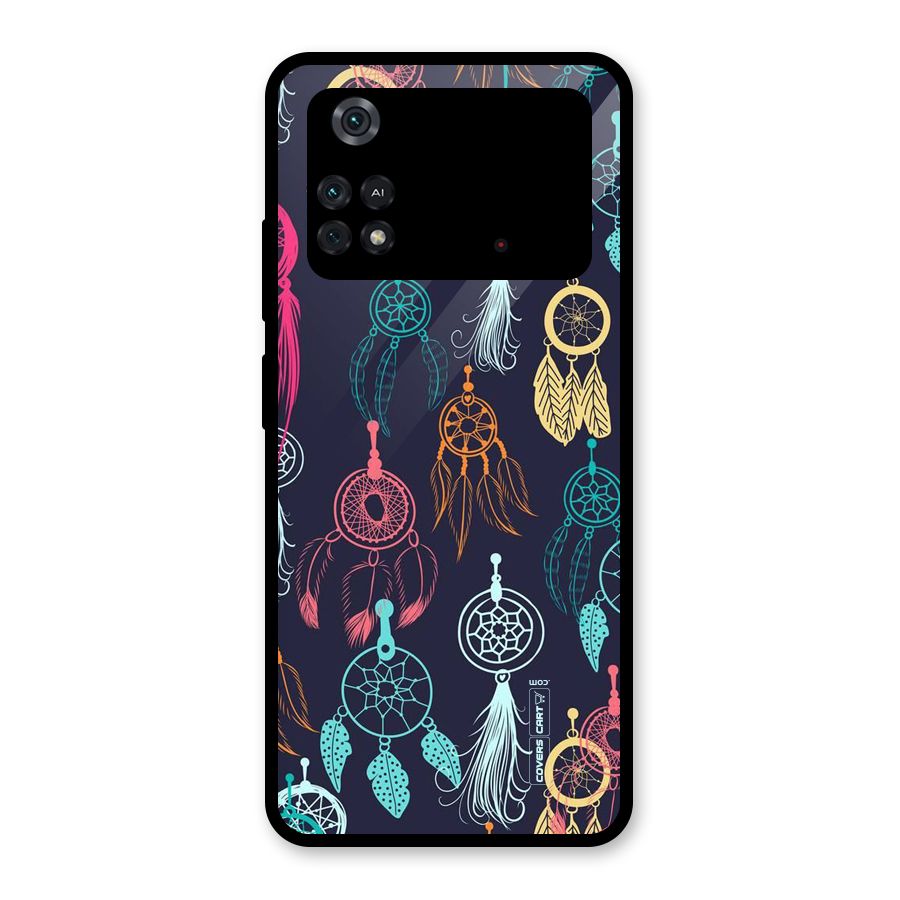 Dream Catcher Pattern Glass Back Case for Poco M4 Pro 4G