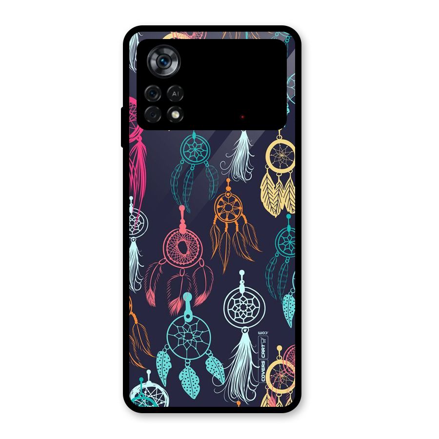 Dream Catcher Pattern Glass Back Case for Poco X4 Pro 5G